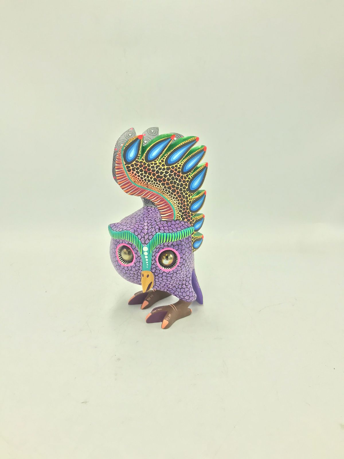 Mexican Oaxacan Wood Carving Alebrije Owl By Isaac Fabian PP5865