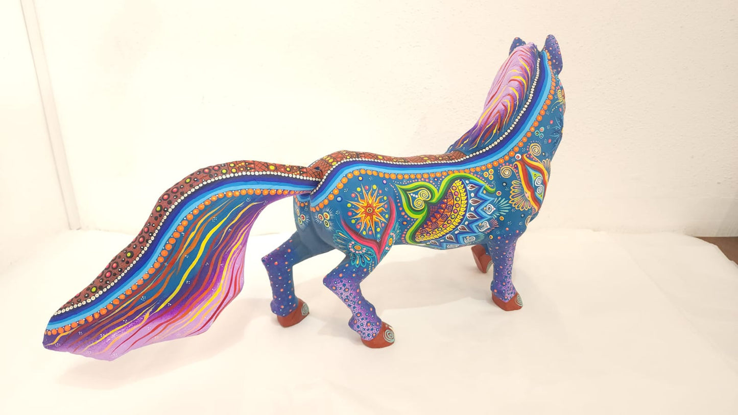 Oaxacan Wood Carving Hand Made Horse By Estudio 2403 PP4621