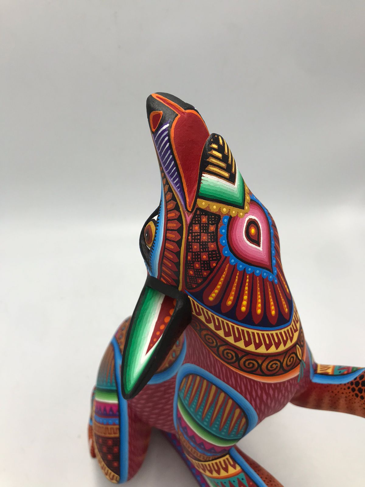 Mexican Oaxacan Wood Carving Fox By Julia Fuentes PP5920