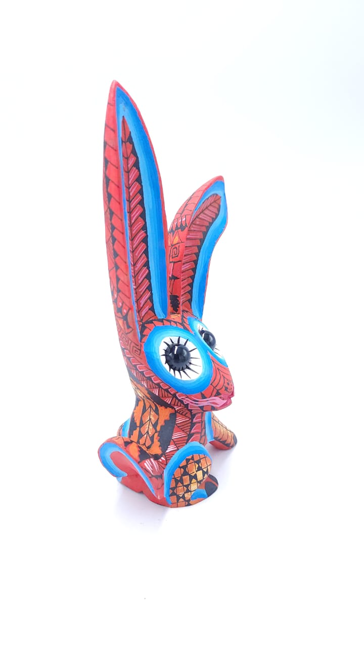 Oaxacan Wood Carving Bunny By Arsenio Morales PP5927