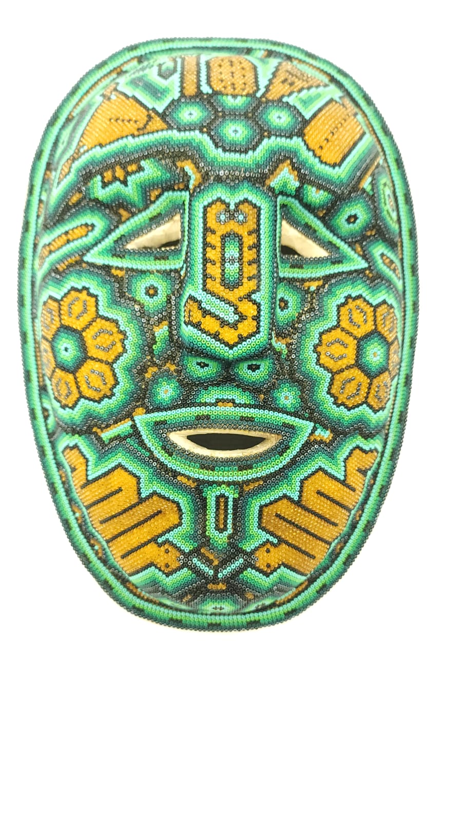 Neat Mexican Huichol Hand Beaded Mask By Isandro Villa PP5979