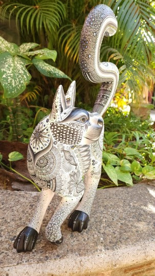 Oaxacan Wood Carving Nahual Cat By Luis Sosa PP5270