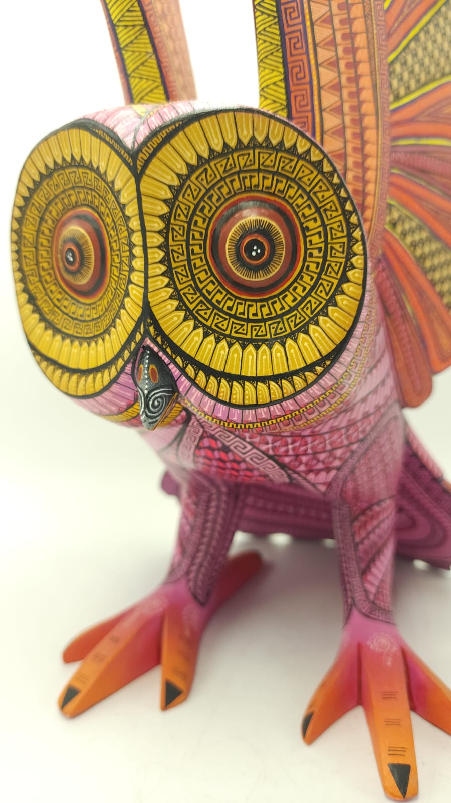 Oaxacan Wood Carving Owl By Jacobo y Maria Angeles PP6097