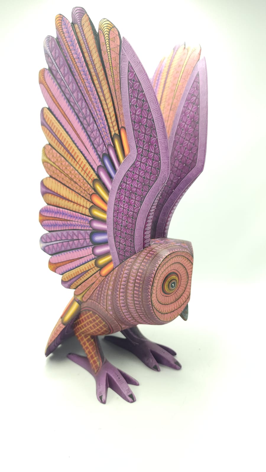 Oaxacan Wood Carving Owl By Jacobo y Maria Angeles PP6098