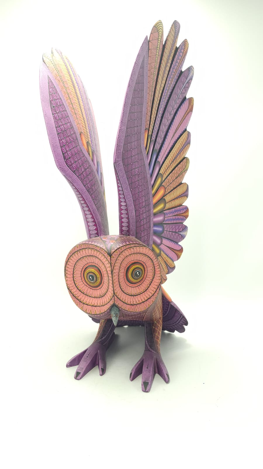 Oaxacan Wood Carving Owl By Jacobo y Maria Angeles PP6098