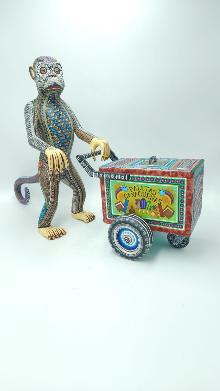 Oaxacan Wood Carving Monkey  by Manuel Cruz Prudencio PP6102