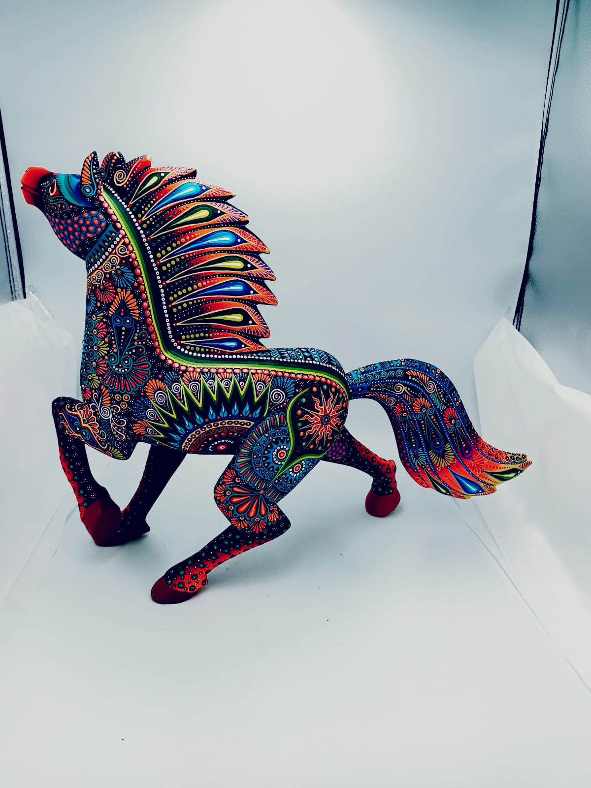 Oaxacan Wood Carving Alebrije Nahual Hand Made Horse By Luis Sosa PP6275