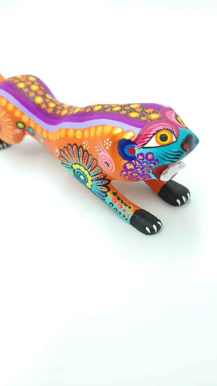 Jaguar Oaxacan Wood Carving Hand Made Jaguar  By Estudio 2403 PY3 PP6596