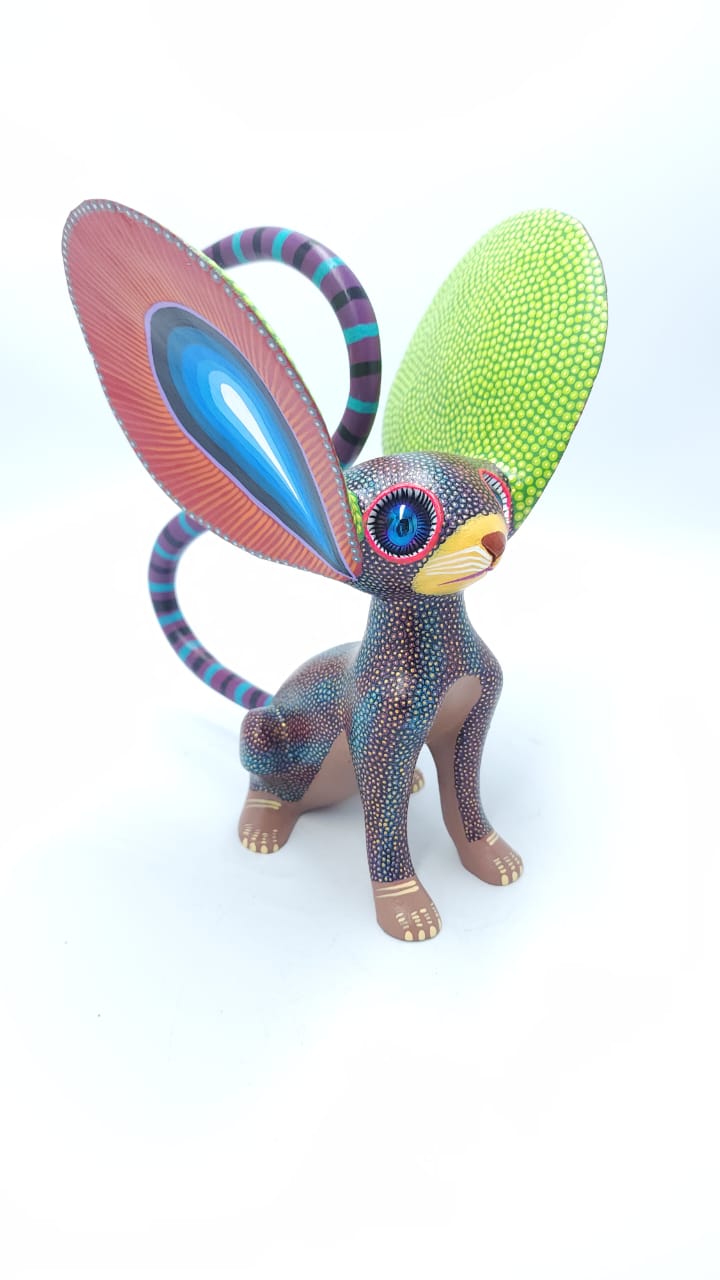 Great Mexican Oaxacan Wood Carving Alebrije Mouse  By Isaac Fabian PP6666