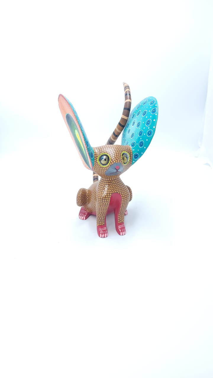 Great Mexican Oaxacan Wood Carving Alebrije Mouse  By Isaac Fabian PP6668