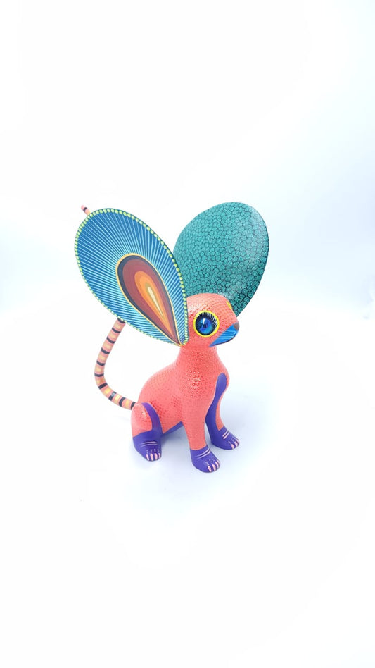 Great Mexican Oaxacan Wood Carving Alebrije Mouse  By Isaac Fabian PP6671