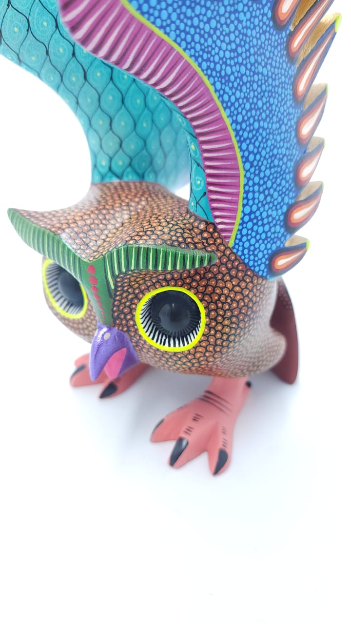 Owl Great Mexican Oaxacan Wood Carving Tona Alebrije By Isaac Fabian PP6673