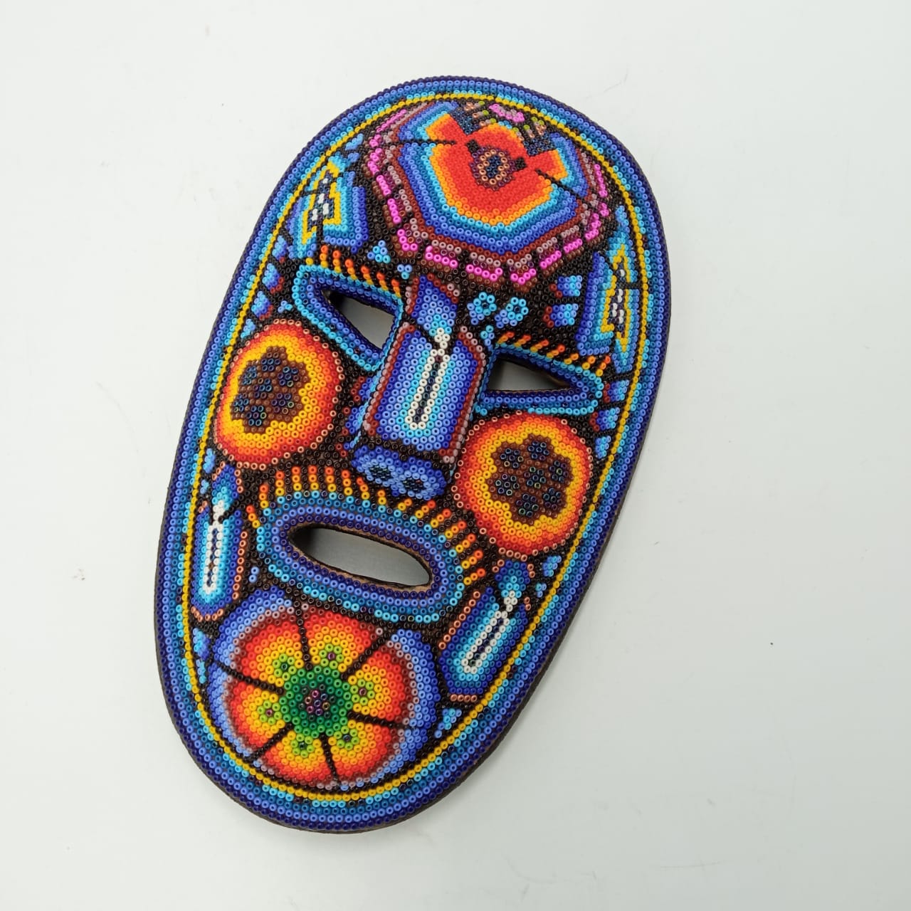 Neat Mexican Huichol Hand Beaded Mask By  Octaviano Lopez PP6744