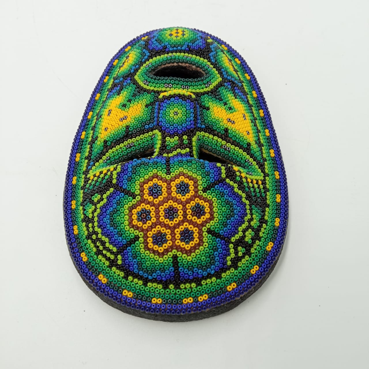 Neat Mexican Huichol Hand Beaded Mask By  Octaviano Lopez PP6752