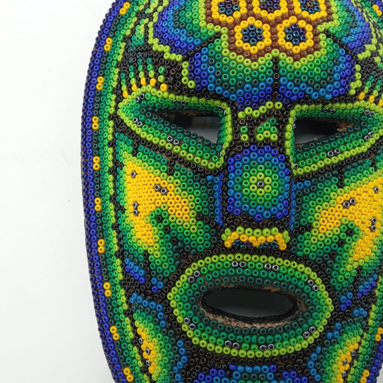 Neat Mexican Huichol Hand Beaded Mask By  Octaviano Lopez PP6752