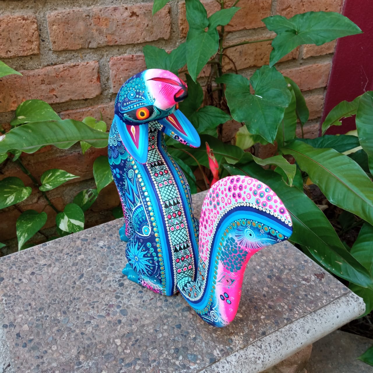 Oaxacan Wood Carving Alebrije Nahual Hand Made Coyote By Luis Sosa PP6815