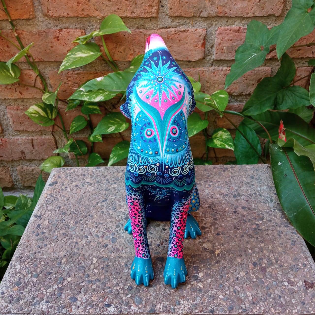 Oaxacan Wood Carving Alebrije Nahual Hand Made Coyote By Luis Sosa PP6815