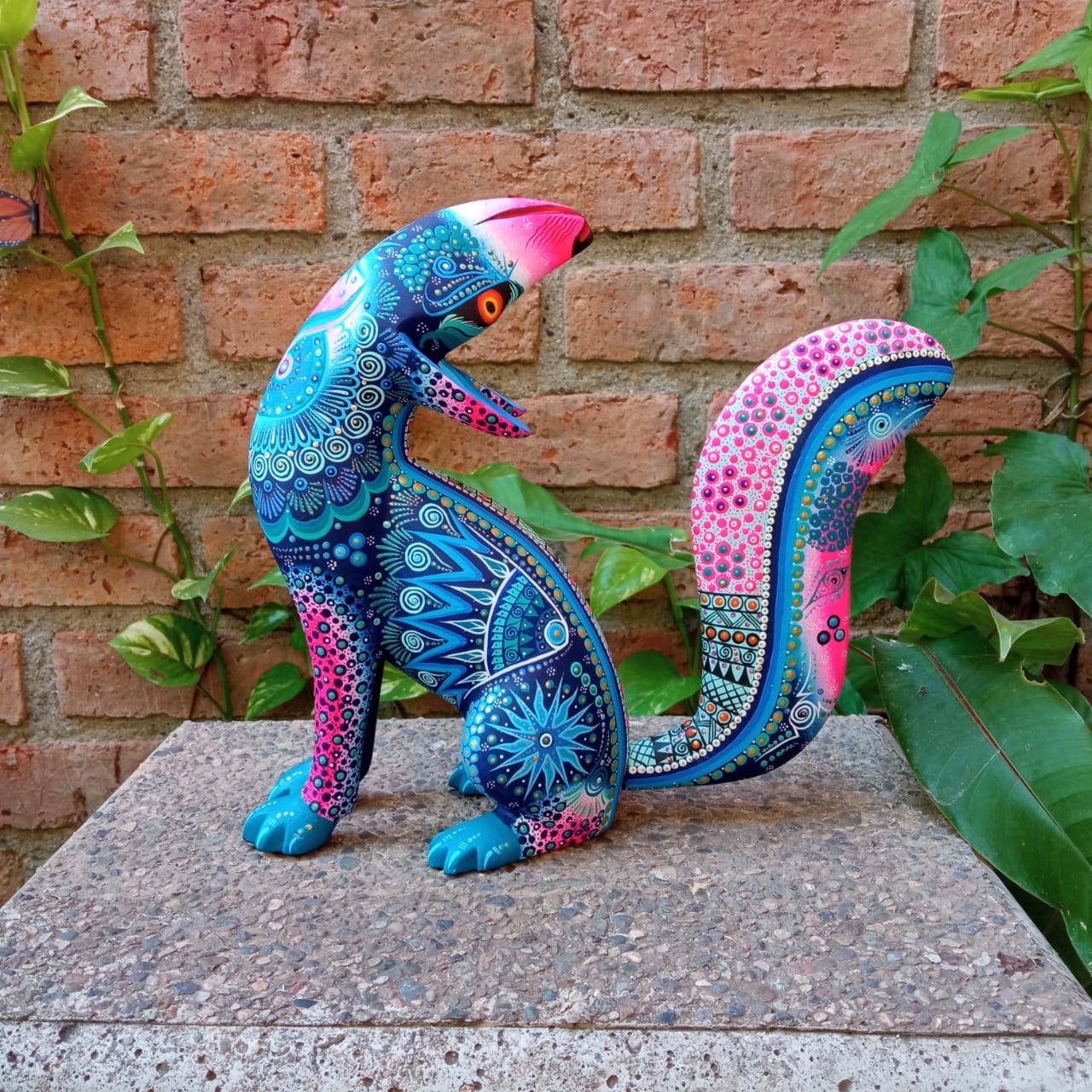 Oaxacan Wood Carving Alebrije Nahual Hand Made Coyote By Luis Sosa PP6815