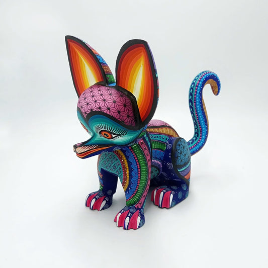 Mexican Oaxacan Wood Carving Chihuahua By Ivan Fuentes  PP6899