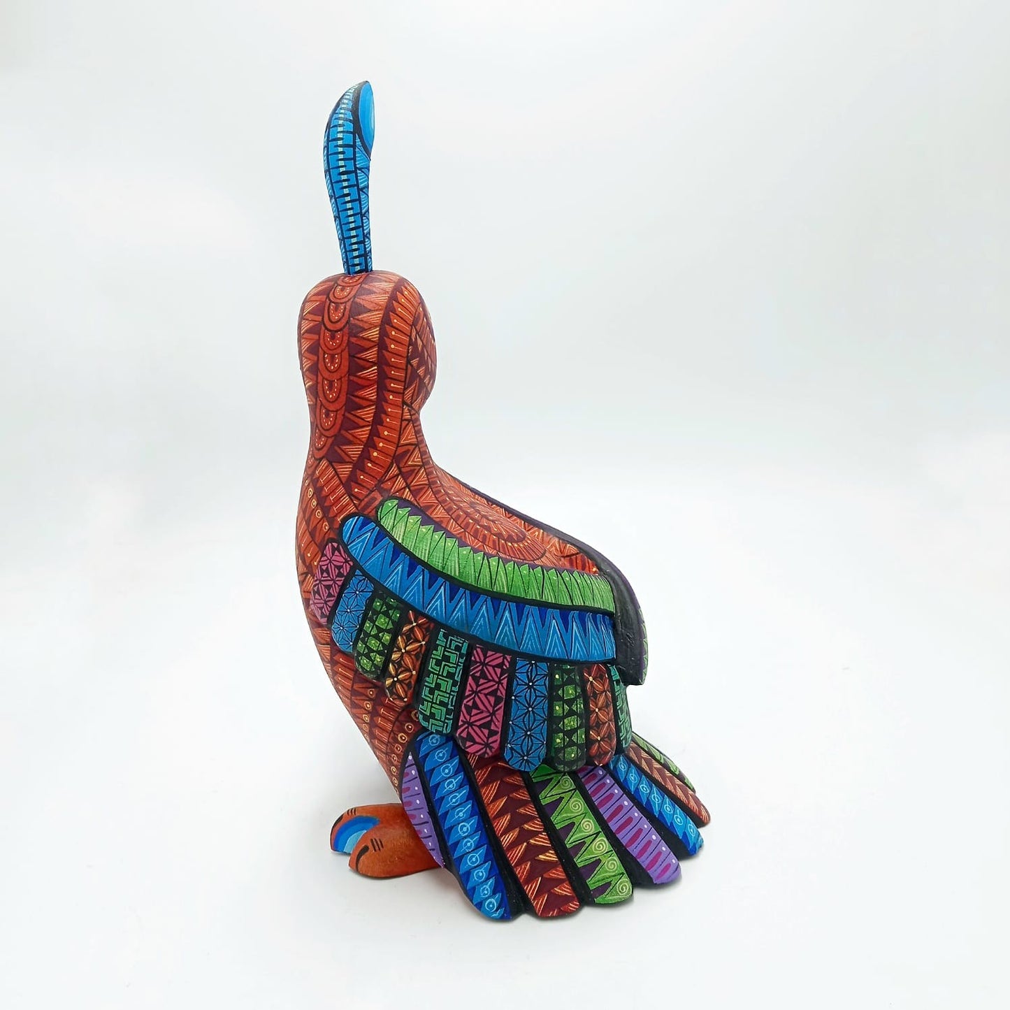 Mexican Oaxacan Wood Carving Quail By Ivan Fuentes  PP6902