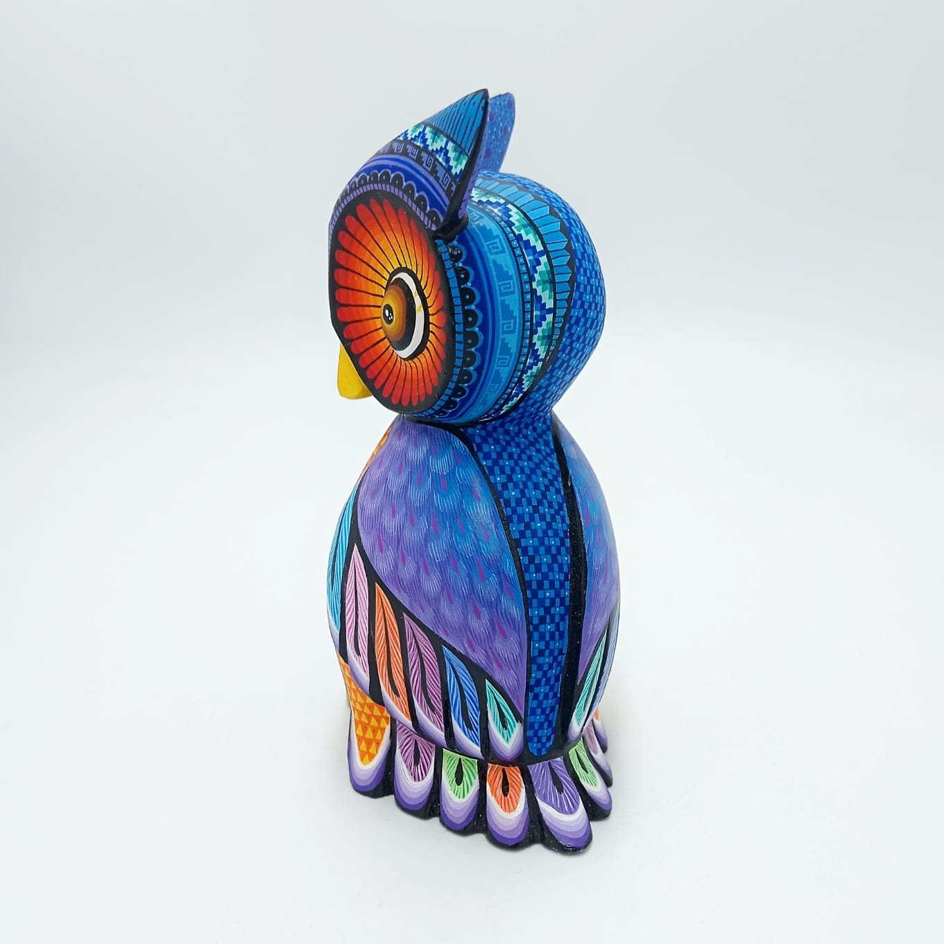 Mexican Oaxacan Wood Carving Owl By Ivan Fuentes  PP6906