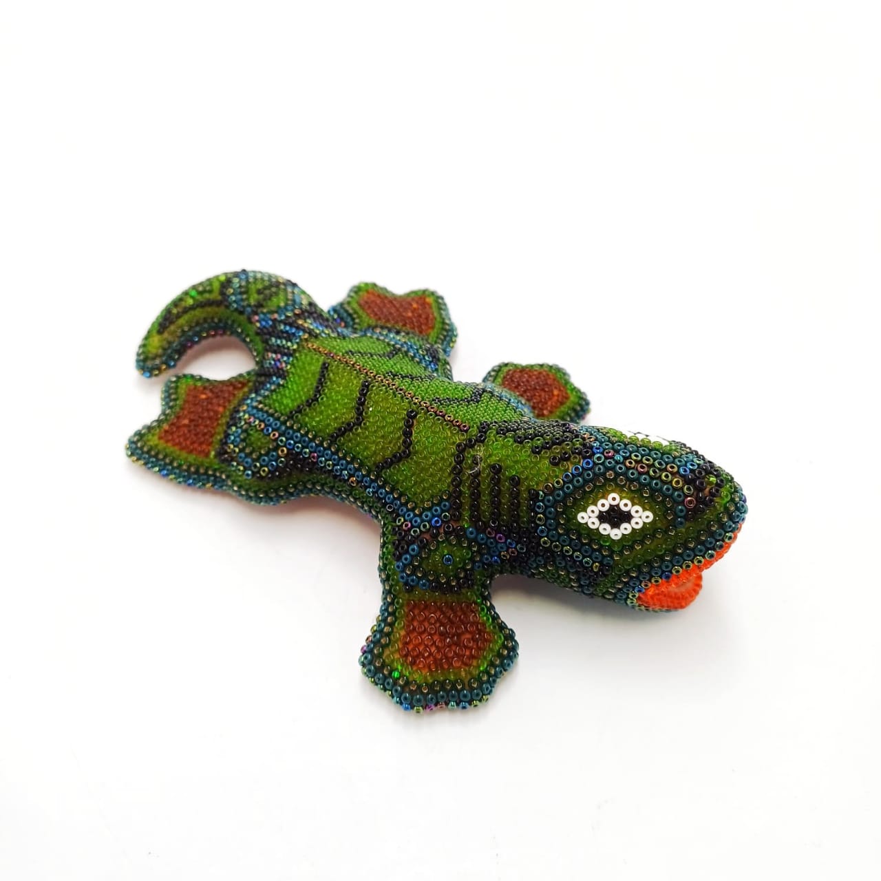 Huichol Indian Hand Beaded Geco By Mayola Villa PP6939