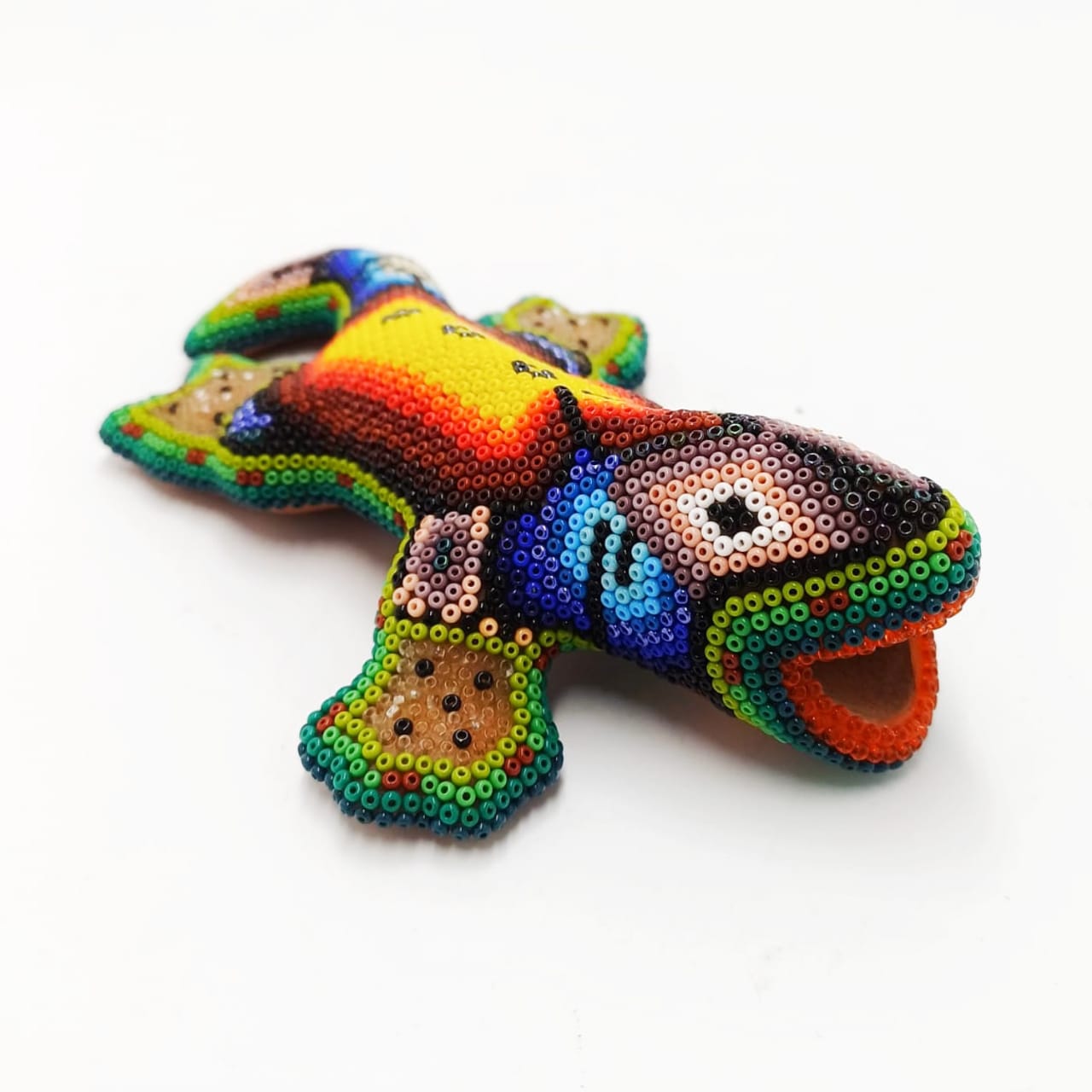 Huichol Indian Hand Beaded Geco By Mayola Villa PP6935