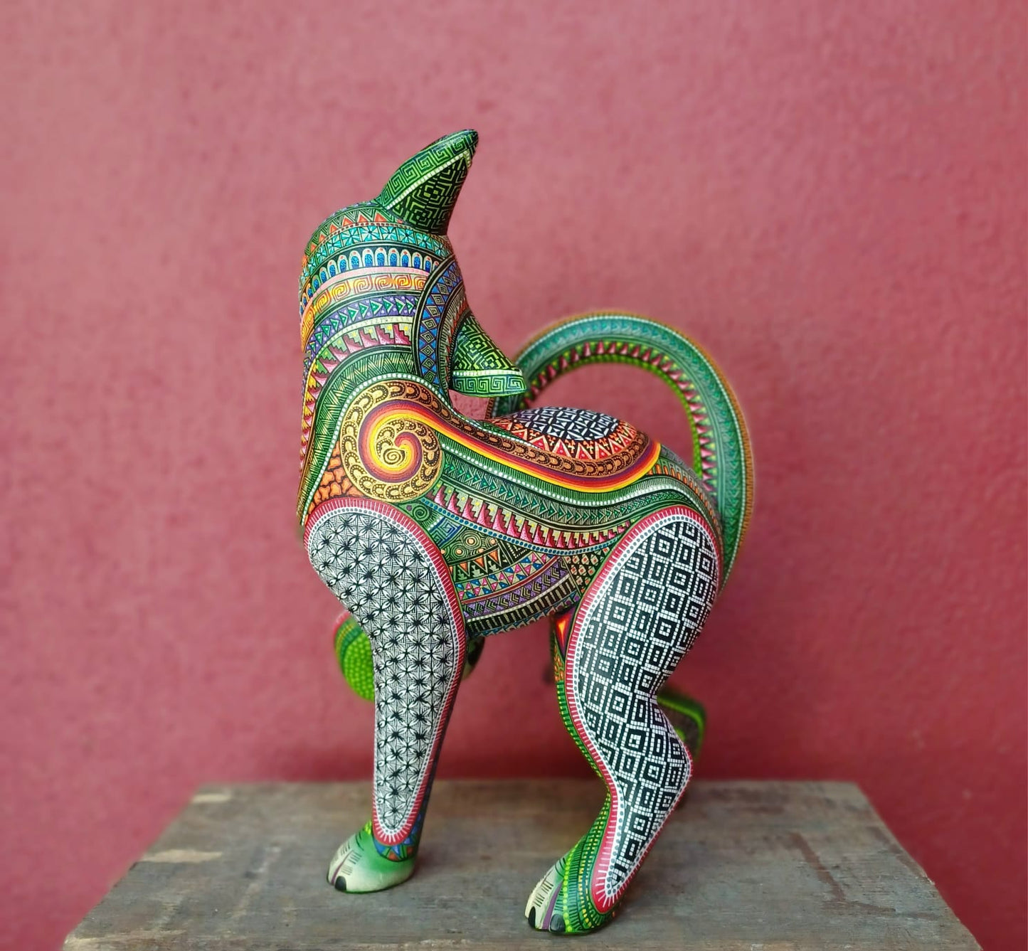 Oaxacan Wood Carving Dog By Manuel Cruz Prudencio PP7013