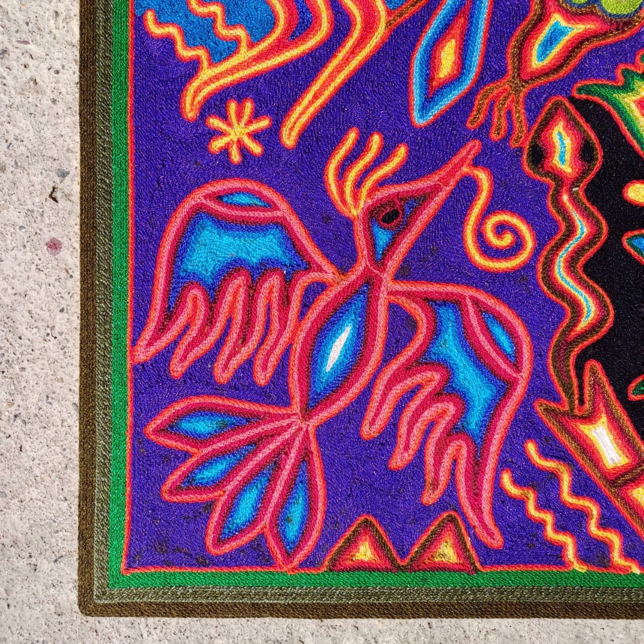 Huichol Yarn Painting Mexican Folk Art By Luciana Benitez PP7019