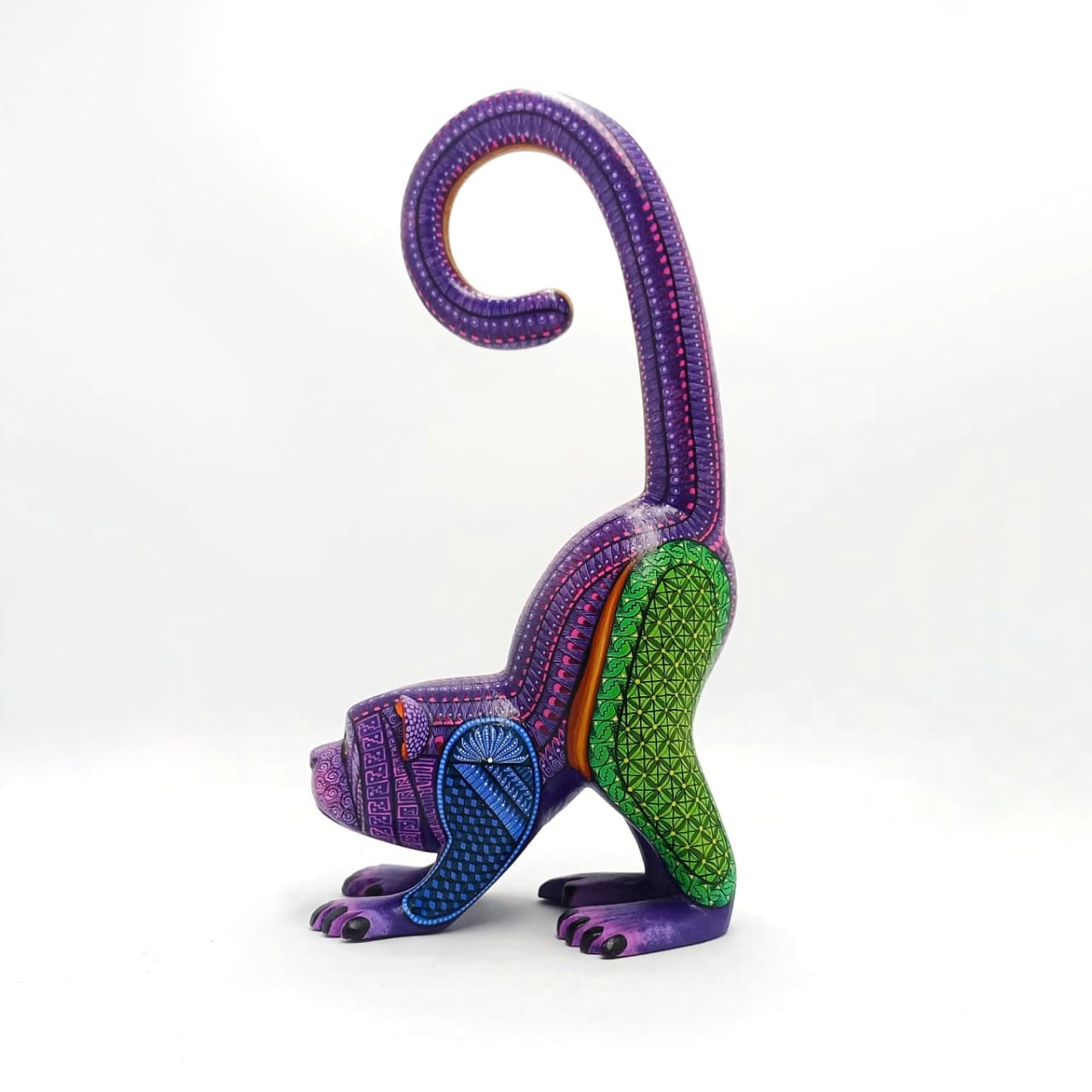 Mexican Oaxacan Wood Carving Monkey By Magaly Fuentes PP7083