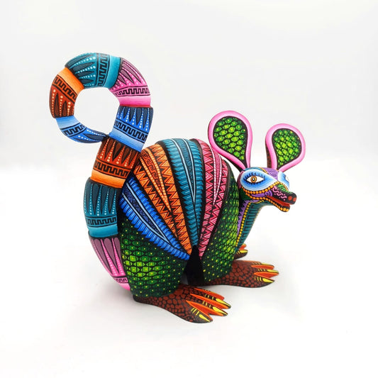 Mexican Oaxacan Wood Carving Armadillo By Julia Fuentes PP7082