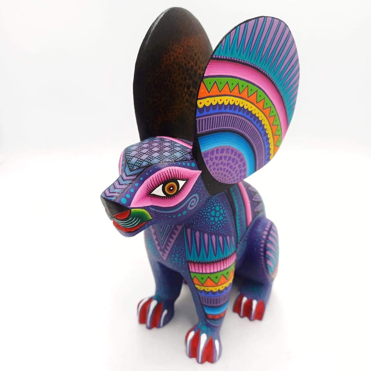 Mexican Oaxacan Wood Carving Rabbit By Julia Fuentes PP7080