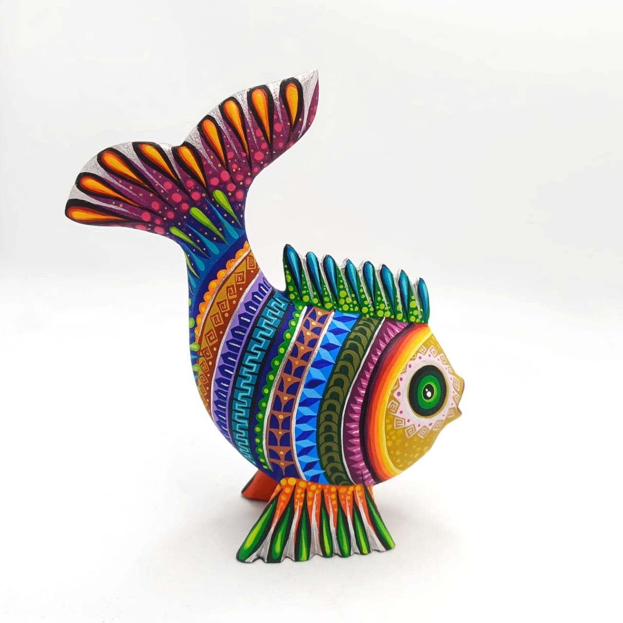 Mexican Oaxacan Wood Carving Fish By Julia Fuentes PP7087