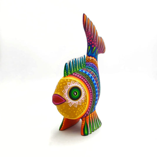 Mexican Oaxacan Wood Carving Fish By Julia Fuentes PP7087