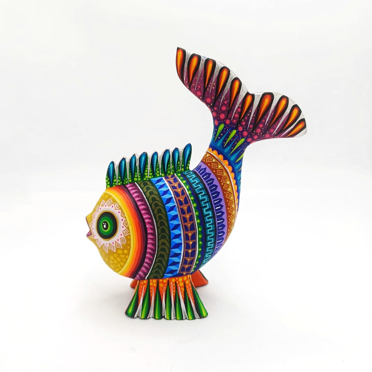 Mexican Oaxacan Wood Carving Fish By Julia Fuentes PP7087