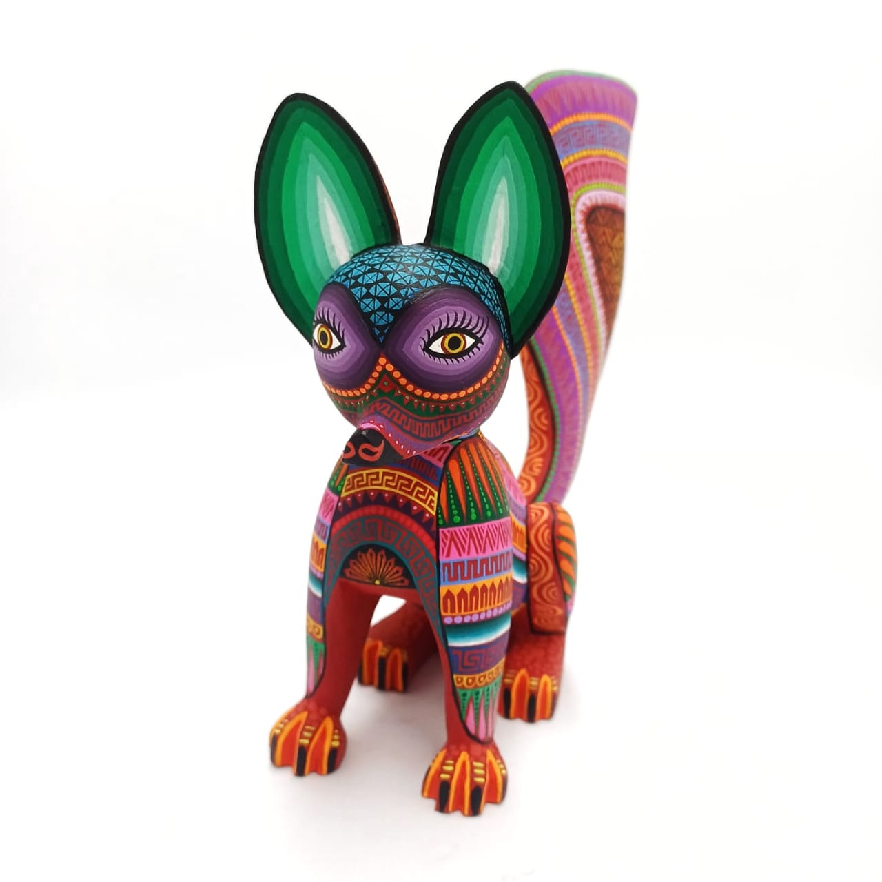 Mexican Oaxacan Wood Carving Fox By Julia Fuentes PP7079