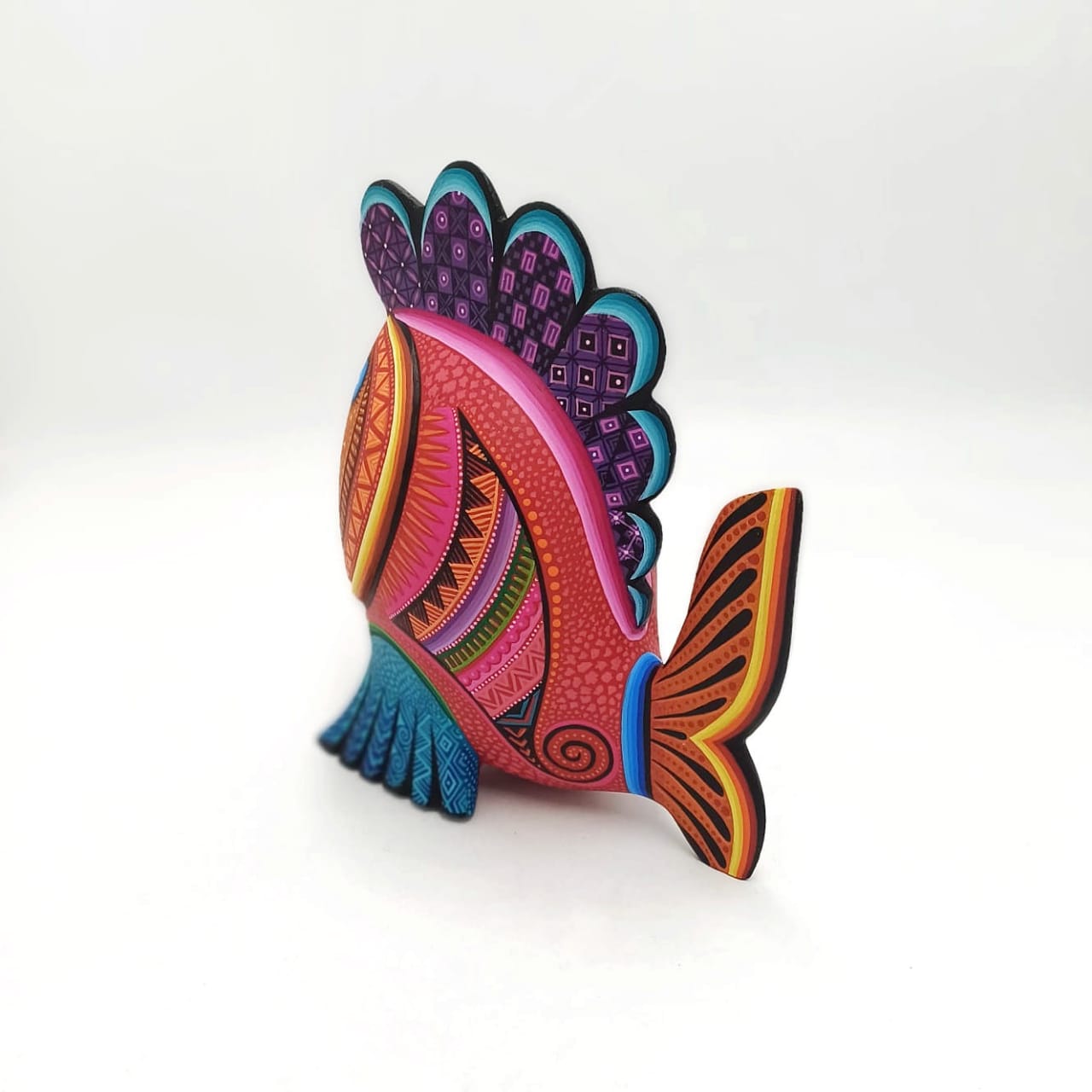 Mexican Oaxacan Wood Carving Fish By Julia Fuentes PP7081