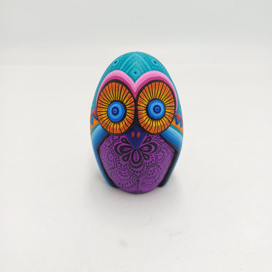 Mexican Oaxacan Wood Carving Owl By Julia Fuentes PP7090