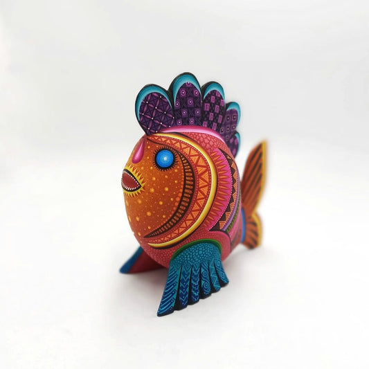 Mexican Oaxacan Wood Carving Fish By Julia Fuentes PP7081