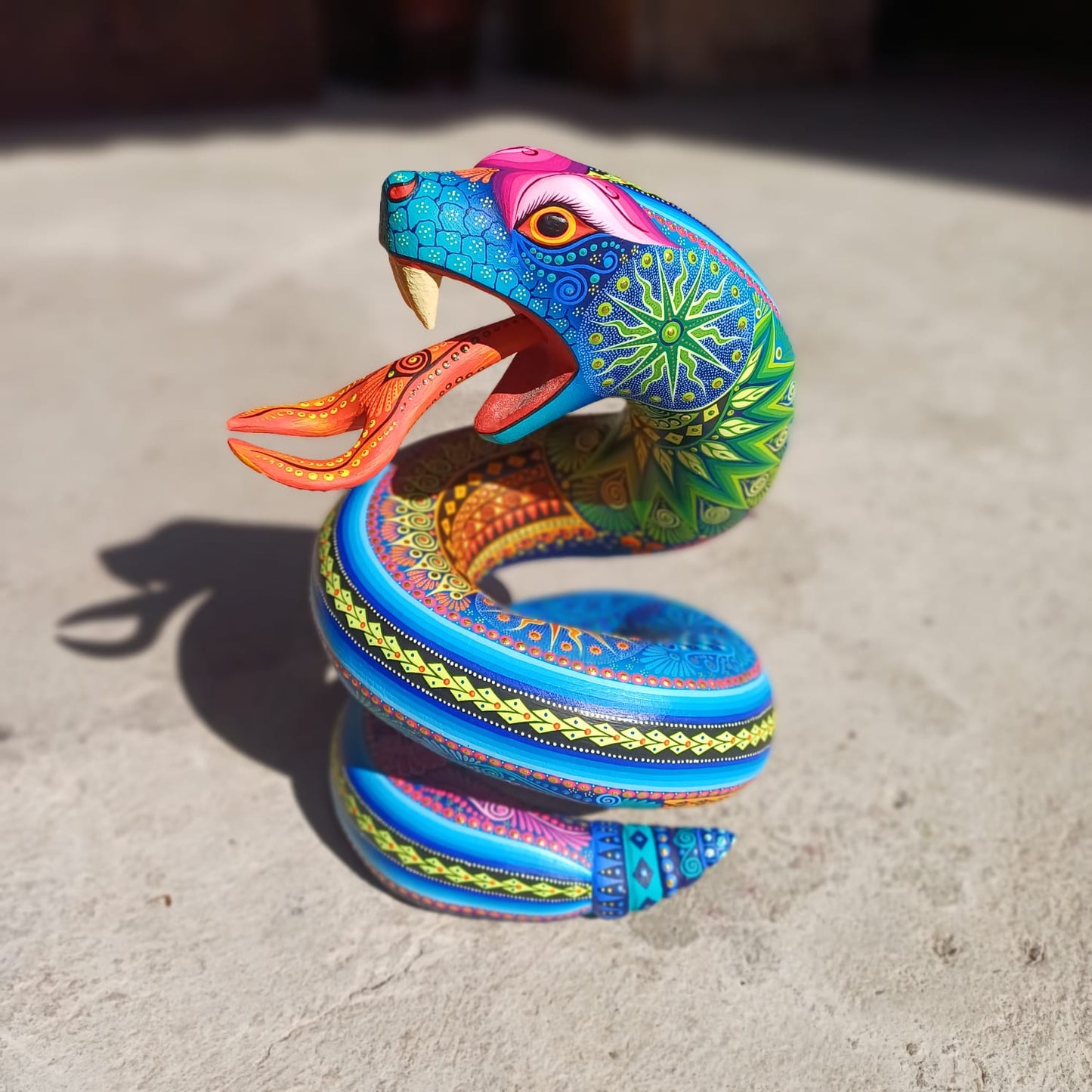 Oaxacan Wood Carving Alebrije Nahual Hand Made Snake By Luis Sosa PP7114