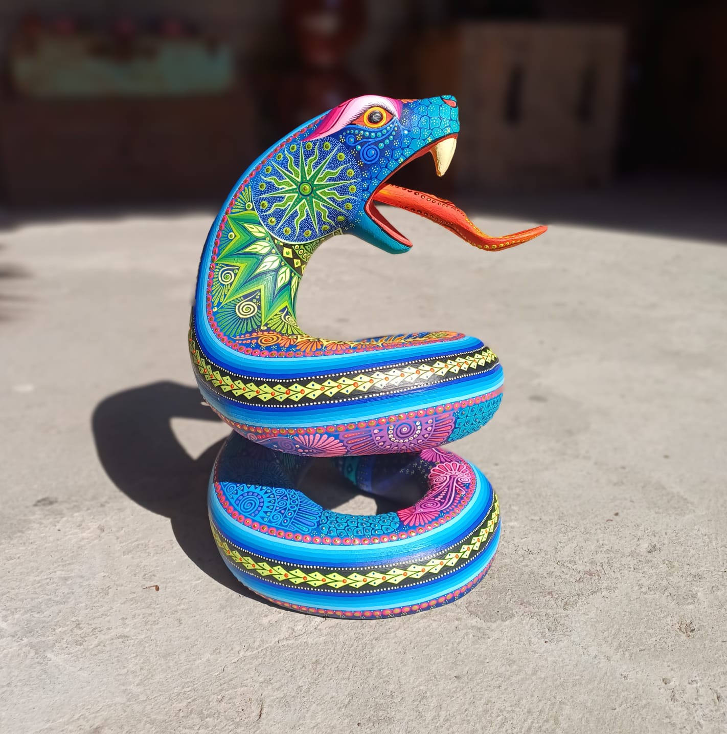 Oaxacan Wood Carving Alebrije Nahual Hand Made Snake By Luis Sosa PP7114