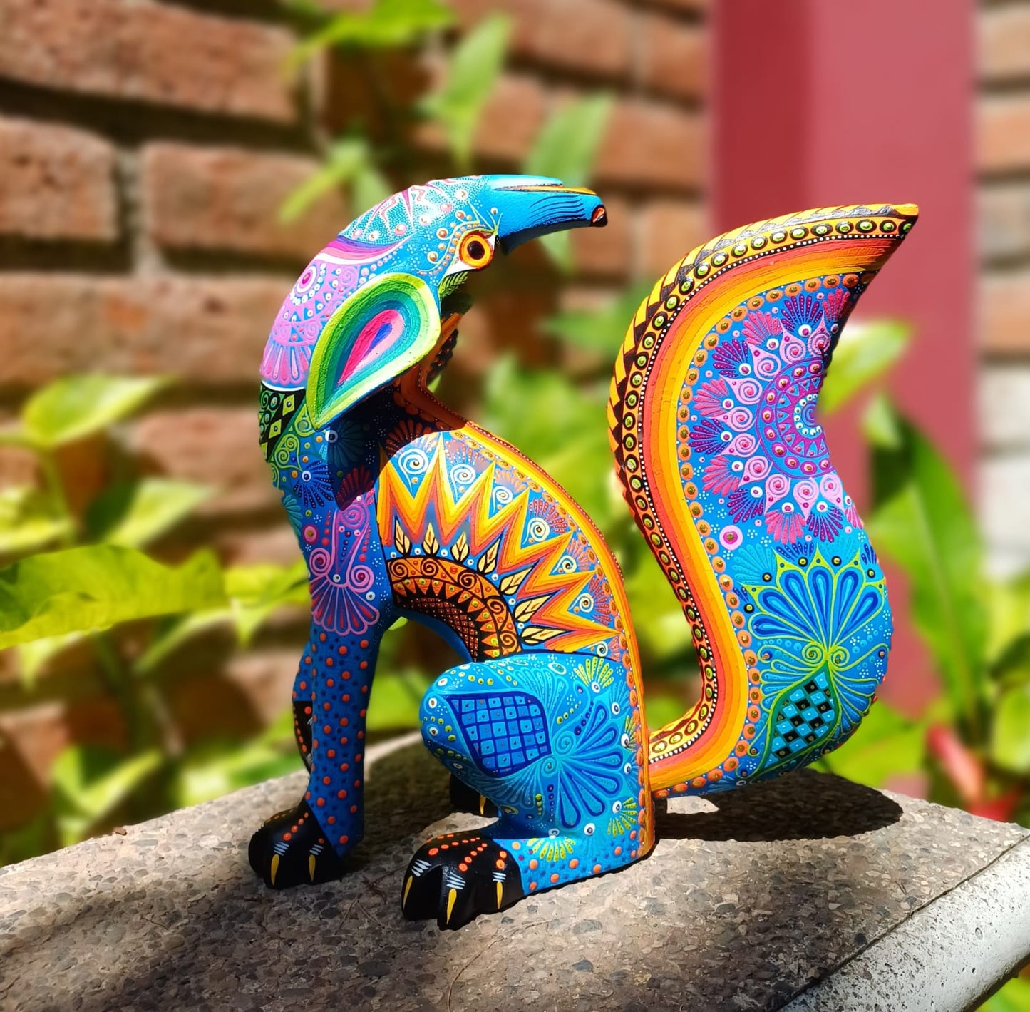 Oaxacan Wood Carving Alebrije Nahual Hand Made Coyote By Luis Sosa PP7119