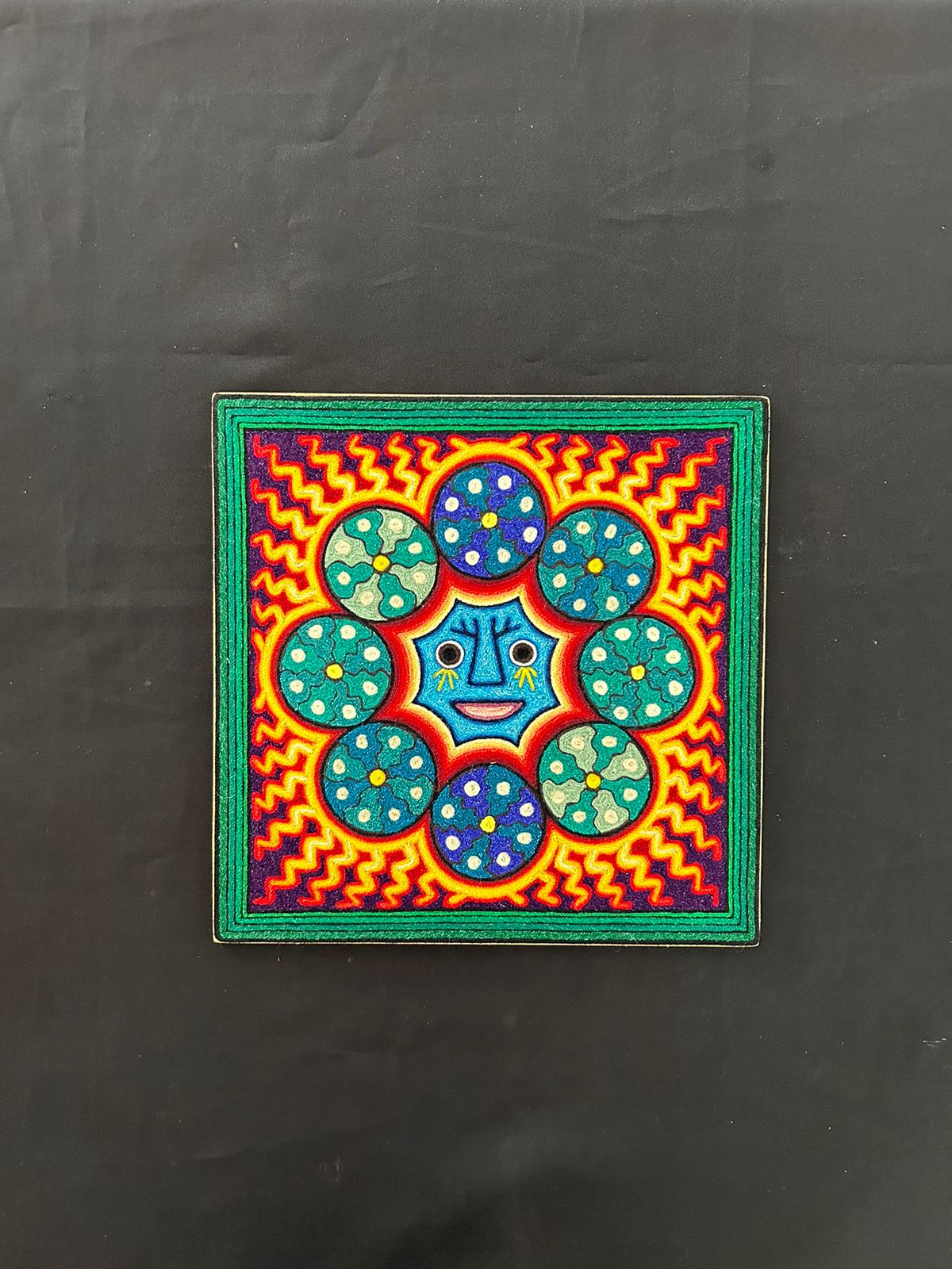 Paint Yarn  huichol Indian Yarn, Painting by Luis Castro PP7152