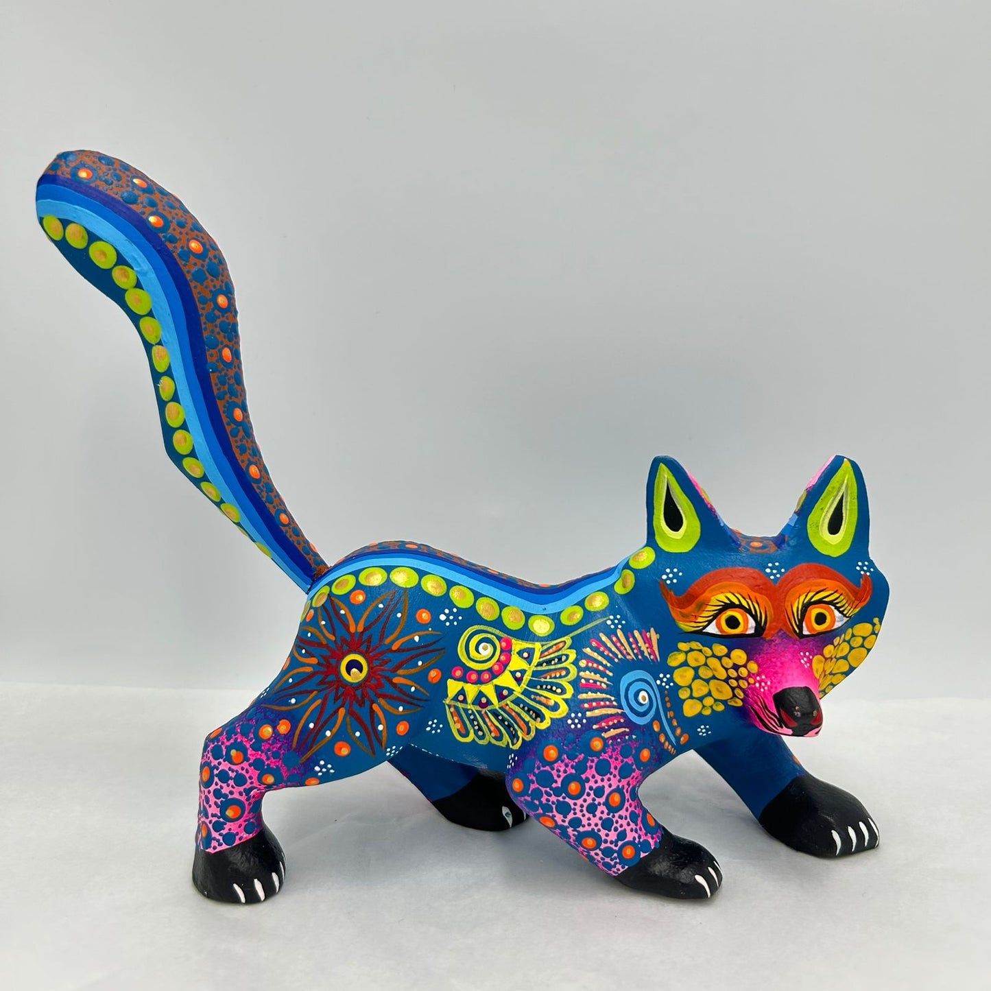 Oaxacan Wood Carving Hand Made Fox By Estudio 2403 PP7177