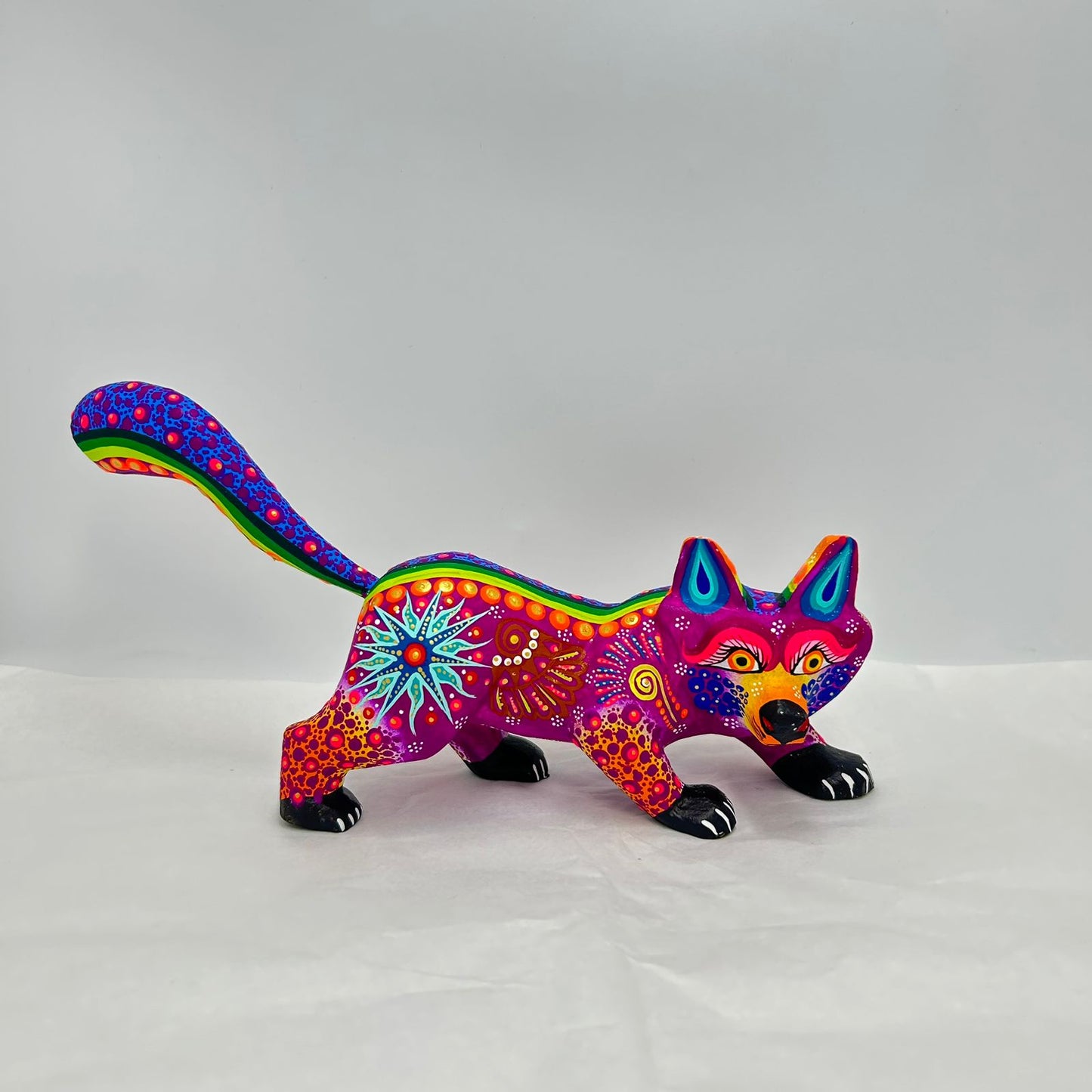 Oaxacan Wood Carving Hand Made Fox By Estudio 2403 PP7180