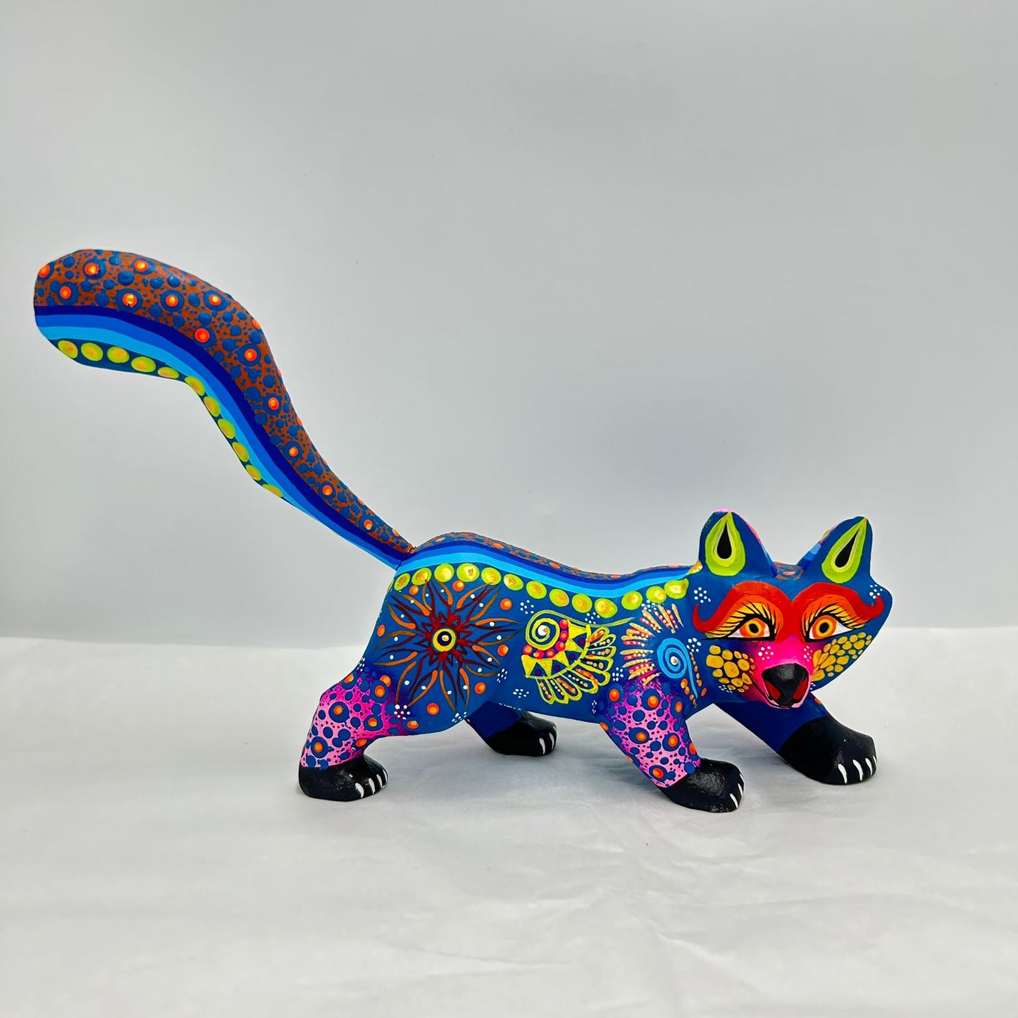 Oaxacan Wood Carving Hand Made Fox By Estudio 2403 PP7181