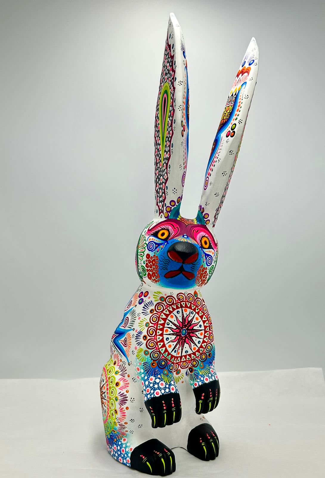 Oaxacan Wood Carving Hand Made Rabbit By Cesar Melchor PP7187