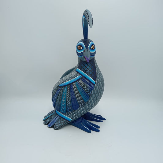 Mexican Oaxacan Wood Carving Quail By Julia Fuentes PP7219