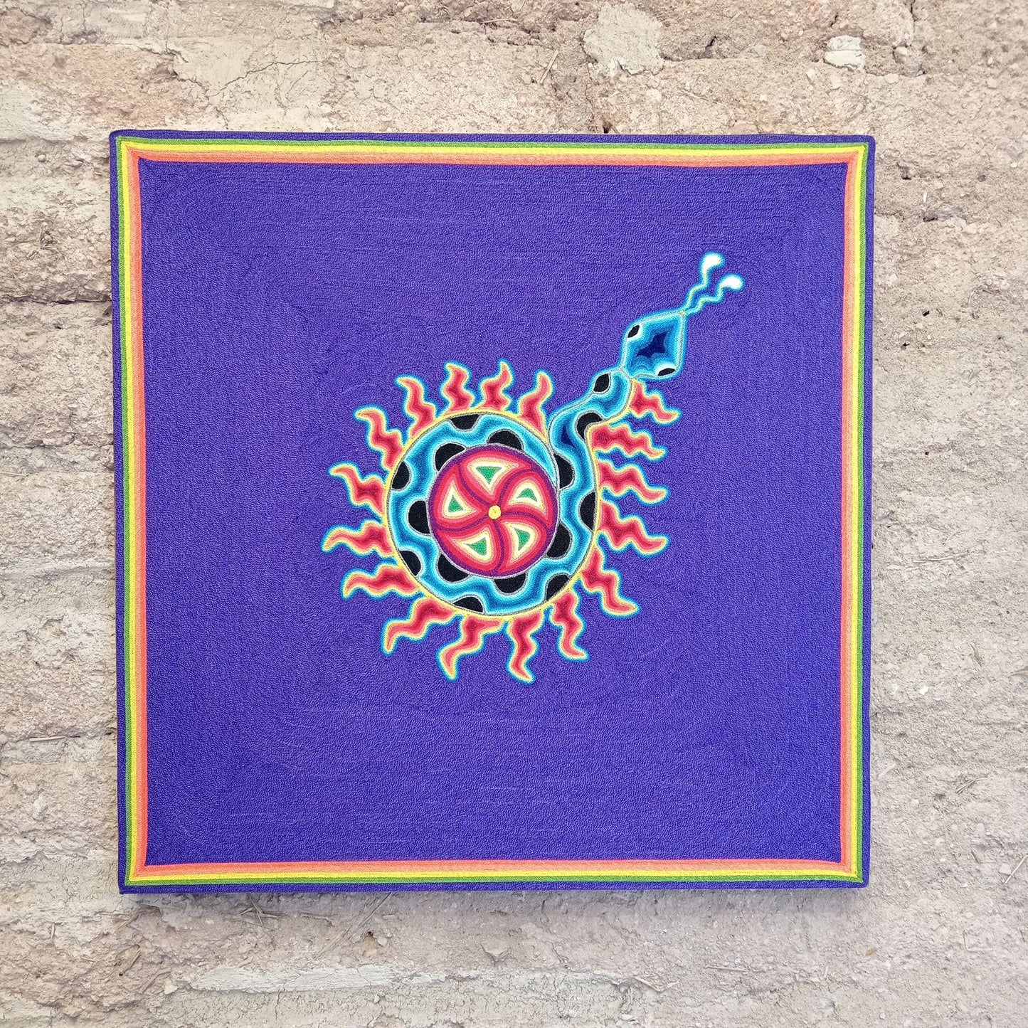 Huichol Yarn Painting Mexican Folk Art By Hilaria Chavez Carrillo PP7227