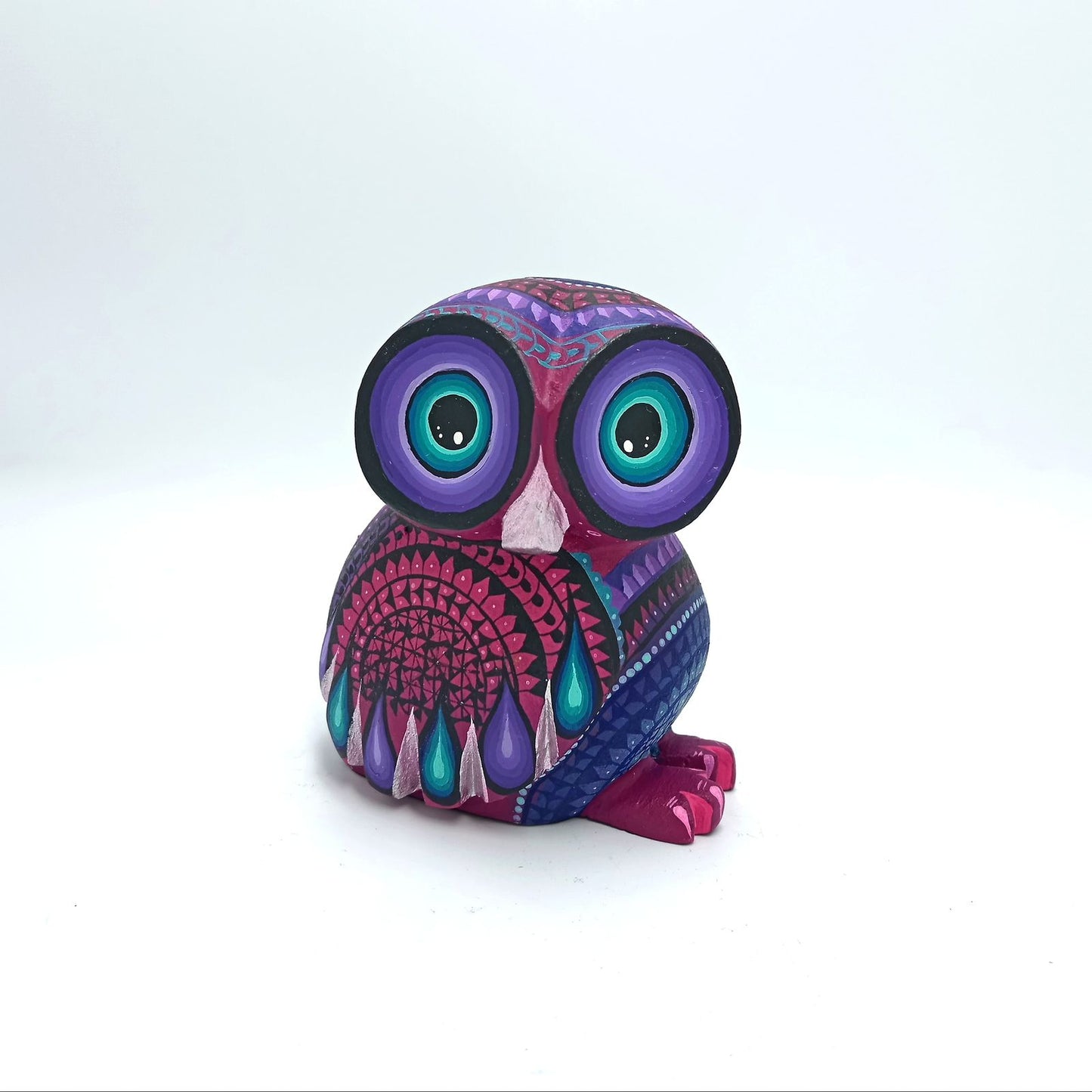 Mexican Oaxacan Wood Carving Owl By Ivan Fuentes PP7286